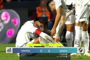 fb官方直播-😭被踢哭！桑托斯遭0-6血洗，内马尔哭着离开球场&amp;用球衣擦眼泪